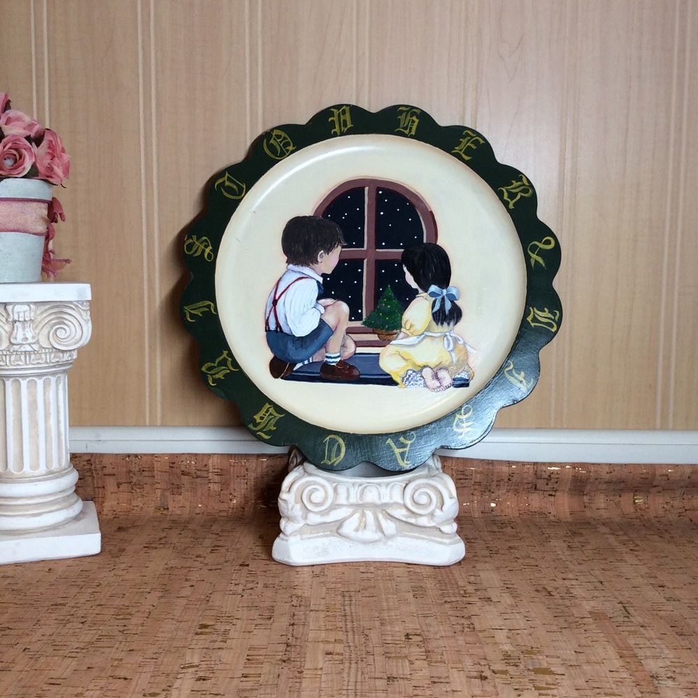 Furio Home Christmas Vintage Wood Plate